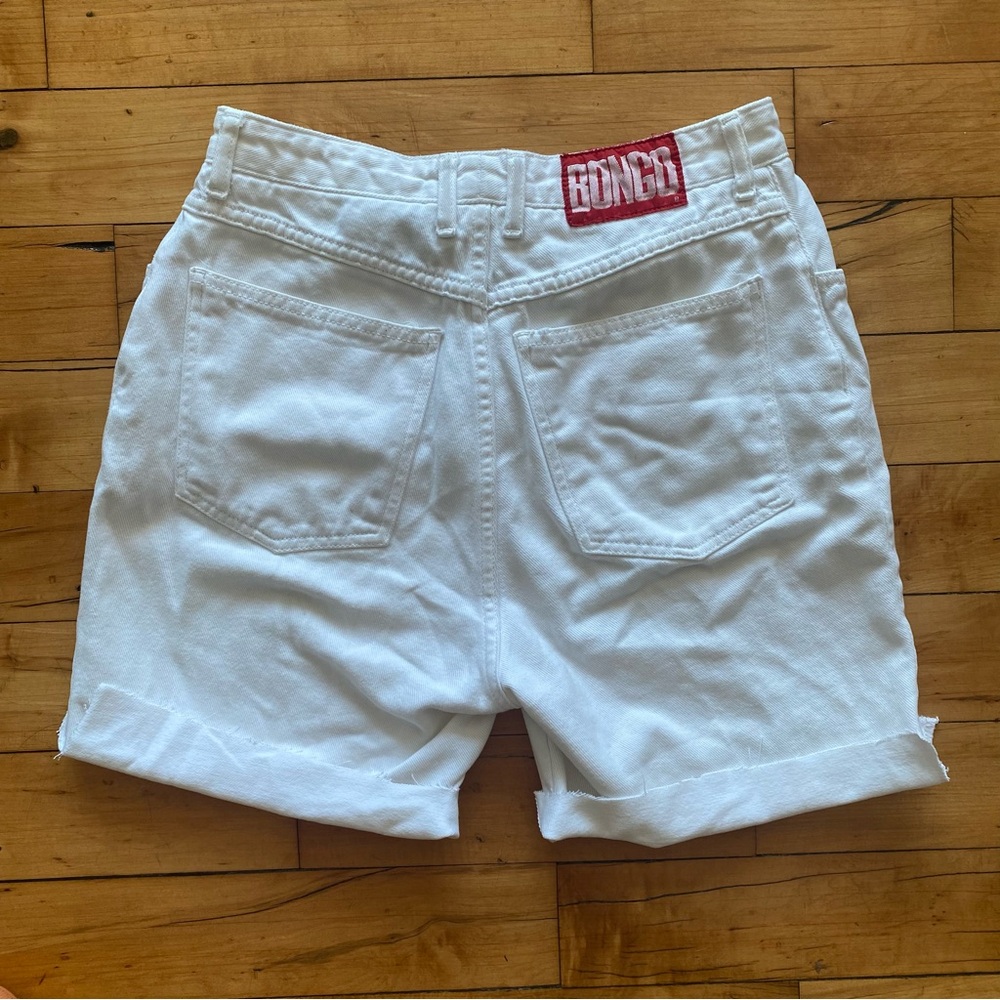 🤍 Vintage BONGO White Jean Shorts - Size 11 / Waist 28” - Picture 2 of 8